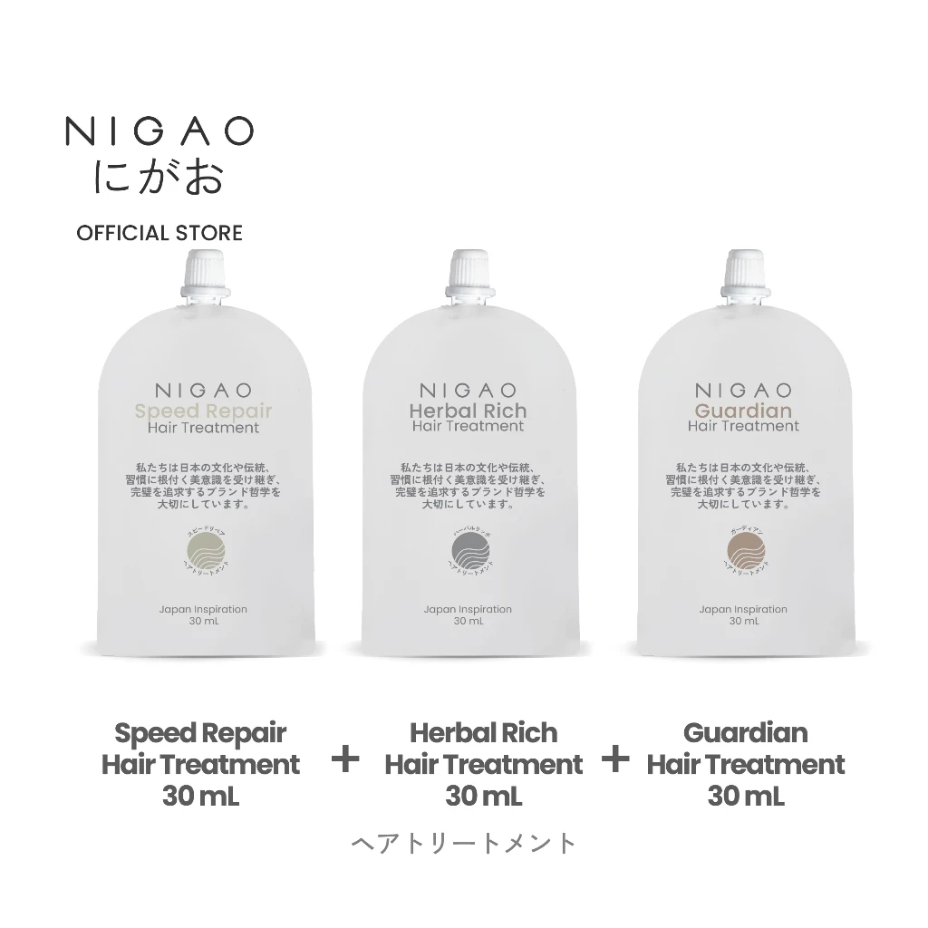 [แพ็กสุดคุ้ม 30 mL] NIGAO Speed Repair+Herbal Rich+Guardian Hair Treatment l นิกาโอะ ทรีทเม้นท์บำรุงผม ขนาดซอง 30mL*3