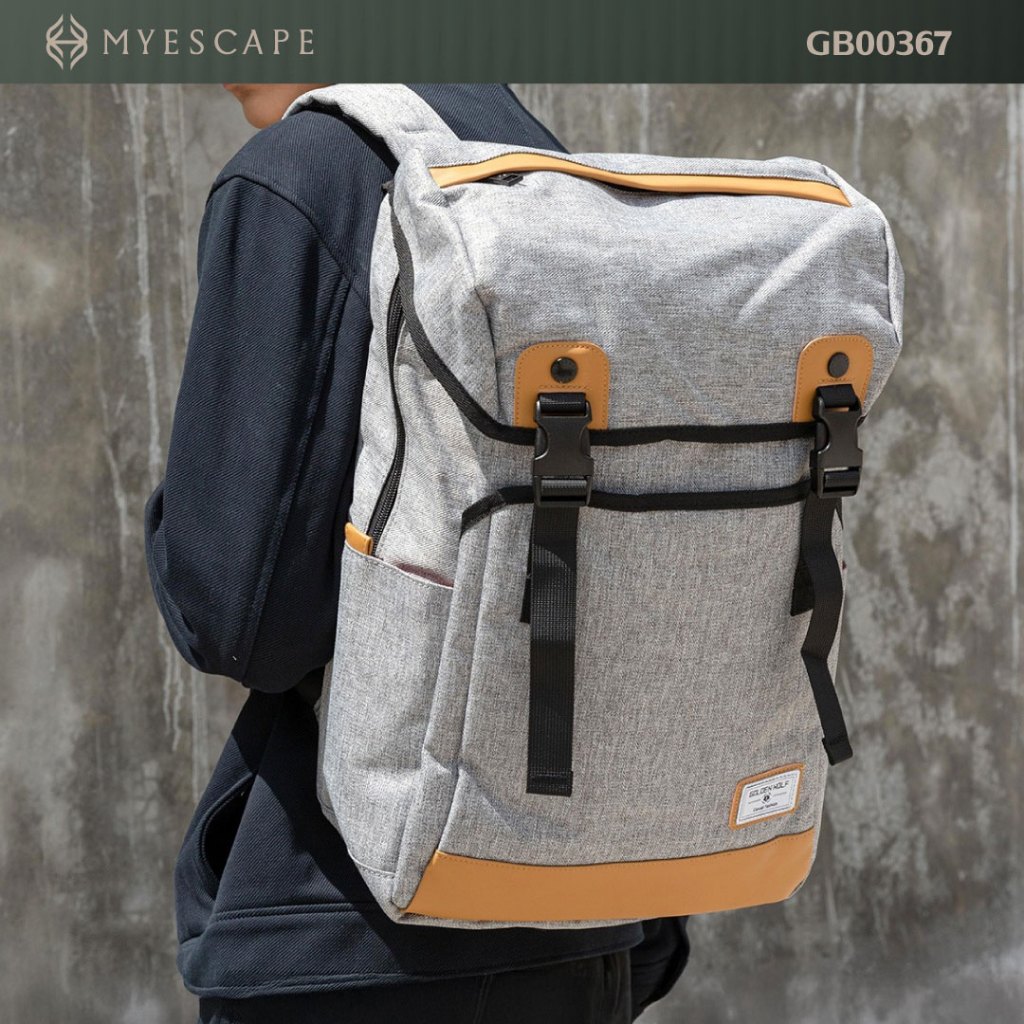 MYESCAPE B00428 กระเป๋าเป้ทำงาน กระเป๋าเป้สะพายหลัง มีช่องใส่โน๊ตบุ๊ค 15.6 นิ้ว พร้อมช่อง USB ชาร์จในตัว