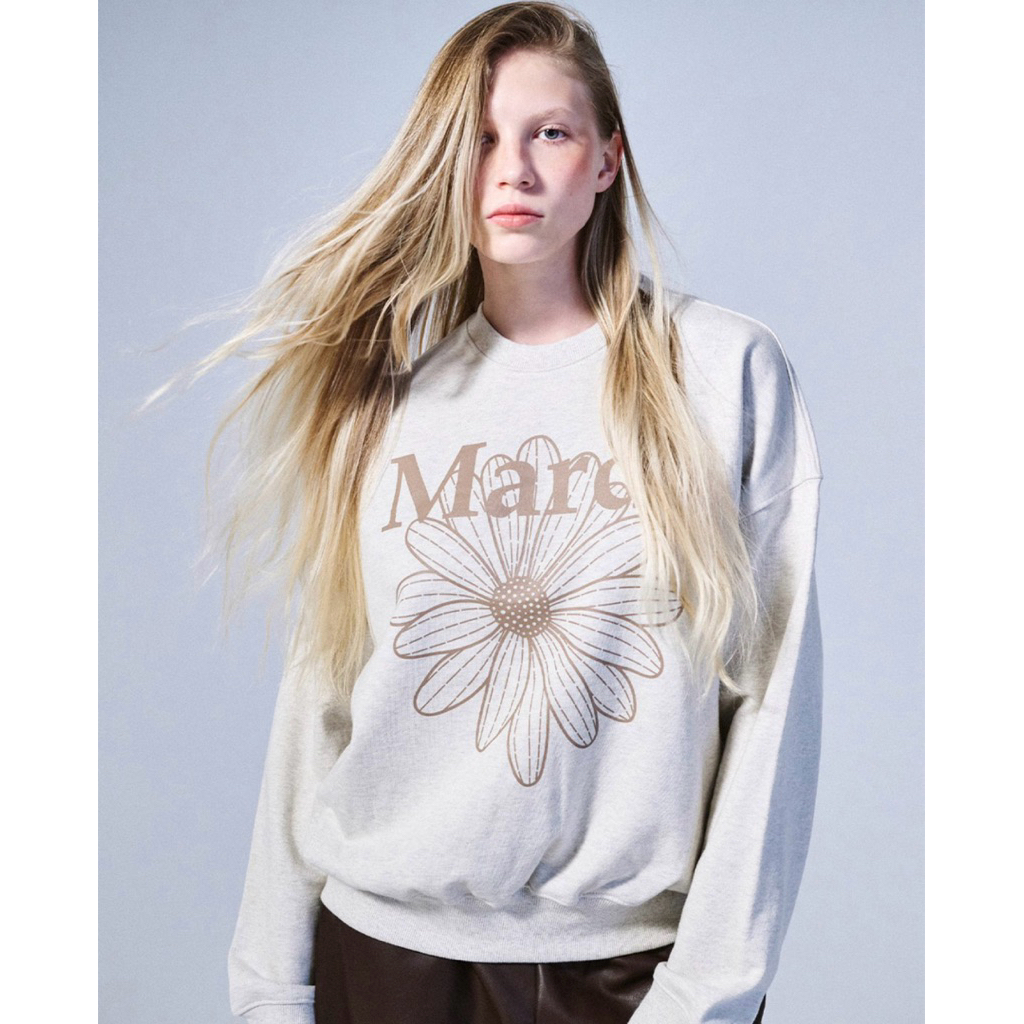 เสื้อ Mardi Mercredi SWEATSHIRT FLOWER MARDI_OATMEAL TAUPE