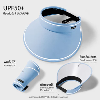 หมวกกันแดด UPF50+ พับเก็บได้ ปรับสายได้ กัน UV ปีกกว้าง น้ำหนักเบา ระบายอากาศ หมวกไวเซอร์ ผู้หญิง