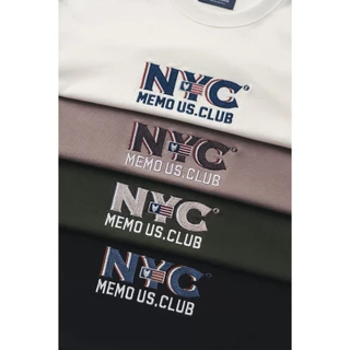 MeMo™ | NEW | NYC US. CLUB งานปักไหมเงาพรีเมียม ผ้า Supersoft แขนสั้น ทรง Unisex