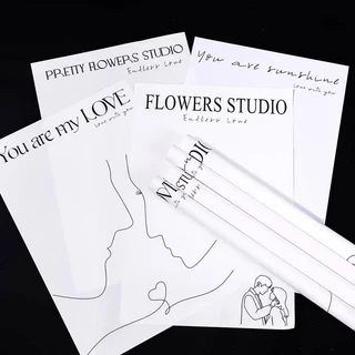 กระดาษห่อช่อดอกไม้ 20 แผ่น ลาย Flowers Studio กระดาษห่อดอกไม้สวย เรียบหรู