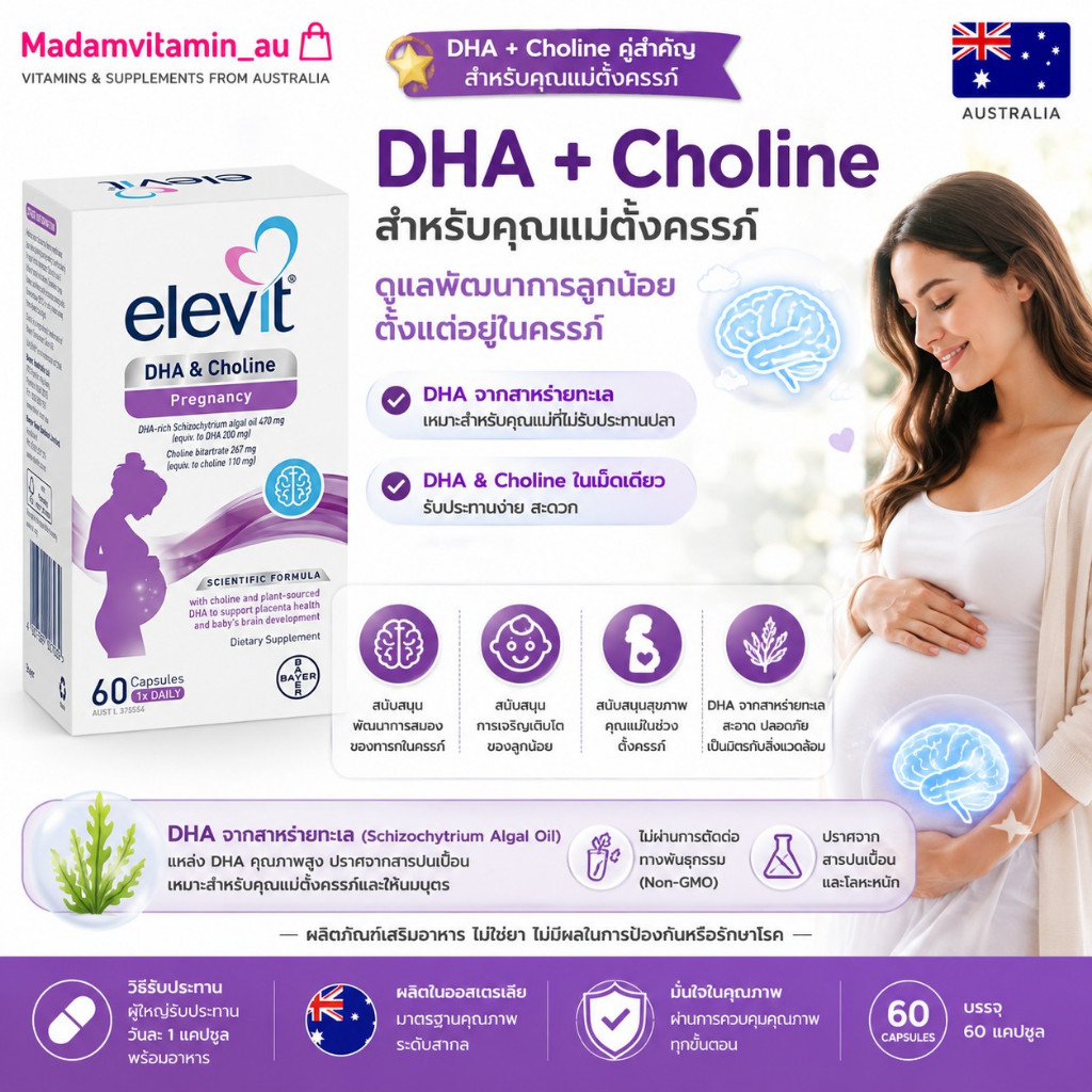 Elevit DHA + Choline Pregnancy 60 Capsules