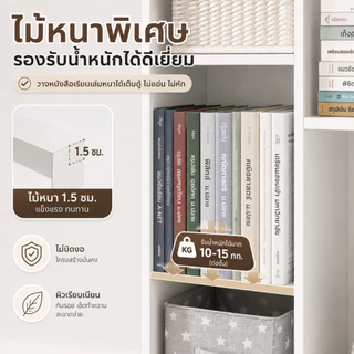 CC ตู้หนังสือ ชั้นวางหนังสือ ตู้เก็บของในบ้าน ใช้เป็นผนังโชว์เก็บของได้ สะดวกต่อการหยิบของขณะนั่ง ดีไซน์เตี้ยและเปิดโล่ง