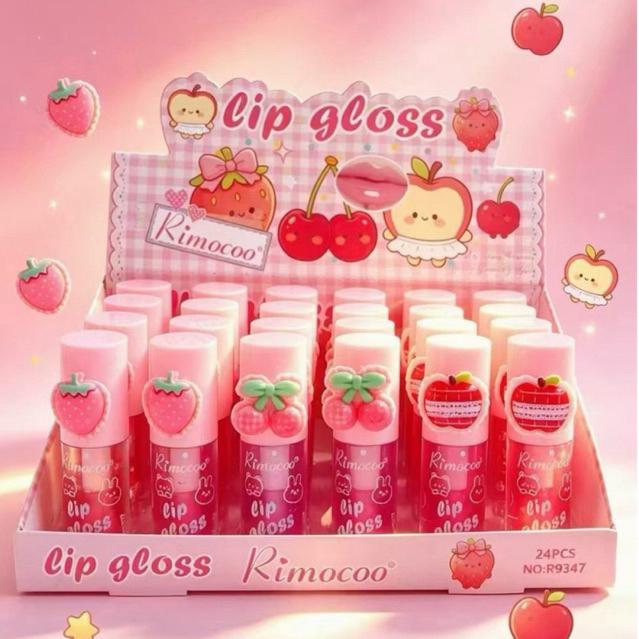 ลิปใส ลิปออยสีใสเปลี่ยนสีชมพูระเรื่อ 🫦💄💋 ยกแพค24ชิ้น