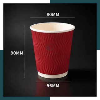 แก้วกาแฟร้อน Double Wall 2ชั้น พร้อมฝา 8oz แพ็ค25ใบ โทน ดำ แดง