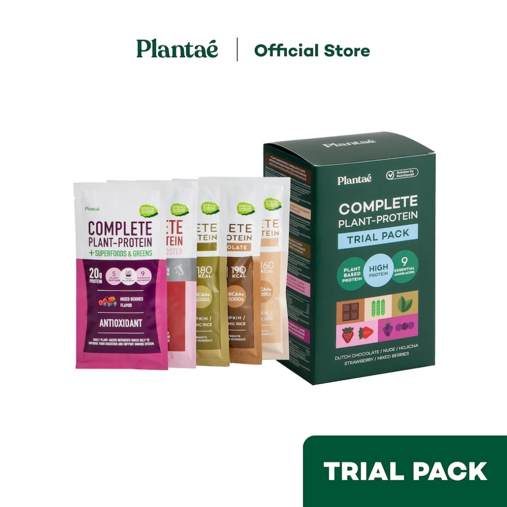 Plantae Sachet Edition : Complete Plant Protein Trial Pack 1 กล่อง 5 ซอง รวมรสชาติ โปรตีนจากพืช plant based แพลนเต้