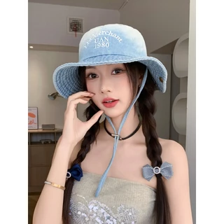 หมวกบักเก็ต สีไล่ระดับสี สไตล์ญี่ปุ่น ตะวันตก คาวบอย สําหรับตกปลา เดินป่า ตั้งแคมป์ gradient
