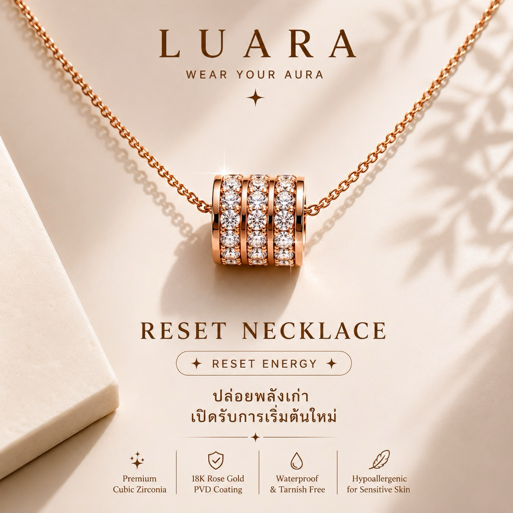 LUARA Reset Necklace | สร้อยแห่งการเริ่มต้นใหม่  สแตนเลสชุบทอง