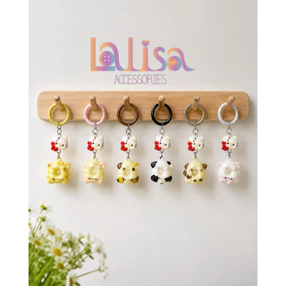"พวงกุญแจ น้องแมวโดนัทจอมซน (Cat Donut Keychain) น่ารักมุ้งมิ้งที่สุด" alloy dogclips Hm665