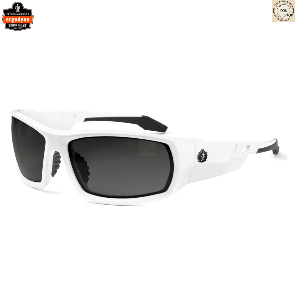 Ergodyne Skullerz ODIN Safety Glasses แว่นตาเซฟตี้ กรอบสีขาว เลนส์ Smoke ANSI Z87.1+ กันกระแทก ป้องก