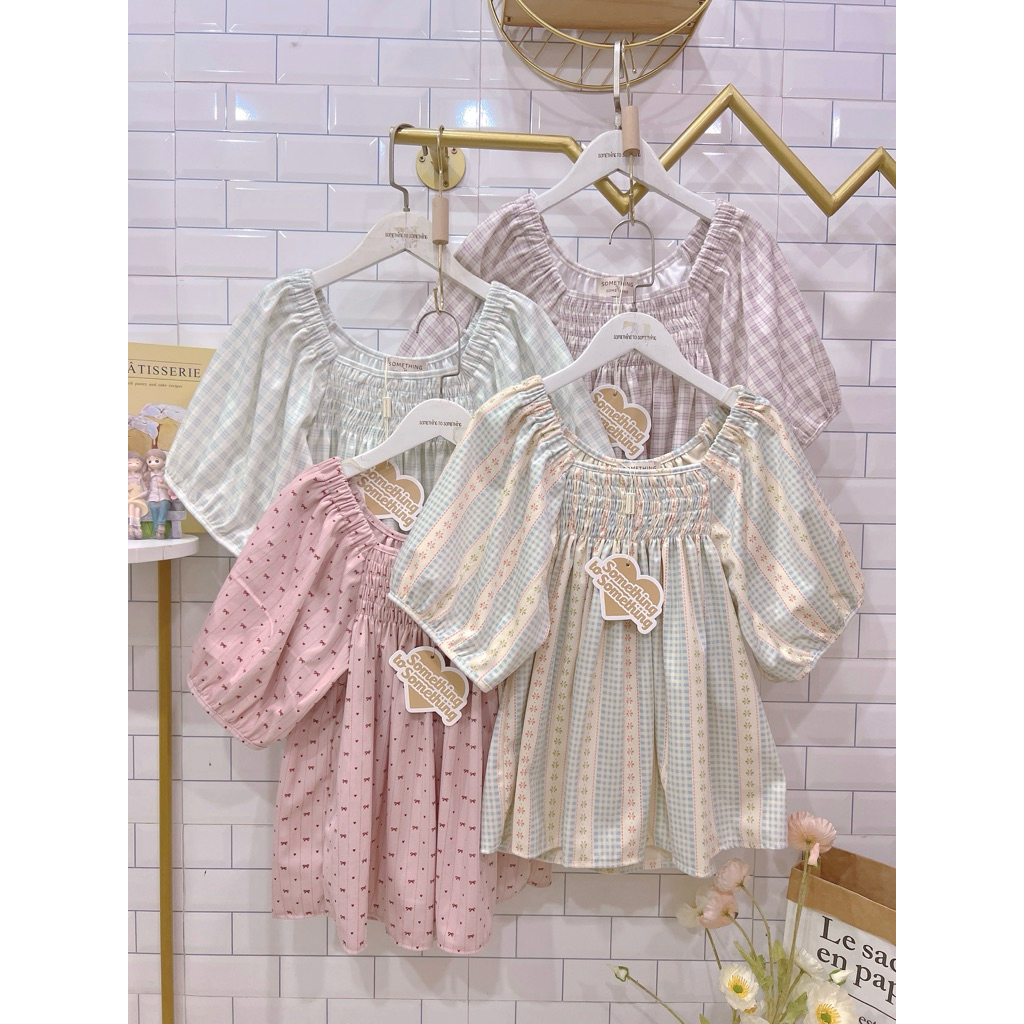 💕เสื้อคอเหลี่ยมแขนตุ๊กตา ผ้านิ่มใส่สบาย ลายน่ารัก งานแฟชั่นเกาหลีหน้าร้อน •STN80•