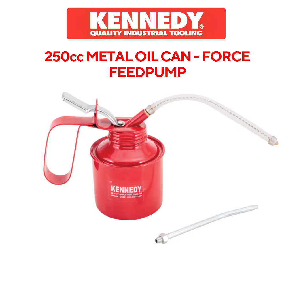 KENNEDY กาหยอดน้ำมันเครื่องเหล็กแบบมือกด ขนาด 250 ซีซี Force Feed Pump ช่างอุตสาหกรรม | รหัส KEN5401250K