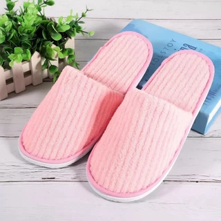 ￼สลิปเปอร์ Slipper สีสดใส รองเท้าลำลอง รองเท้ารับแขก ใส่ในบ้าน ออฟฟิศ โรงแรม หุ้มปลายเท้า เนื้อผ้าดี นุ่ม ใส่สบาย H612(3