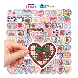 [Gift สินค้าสมนาคุณงดจำหน่าย] Sticker 1 แผ่น รุ่น Heartie สติ้กเกอร์ไดคัท หัวใจ น่ารัก สำหรับตกแต่ง