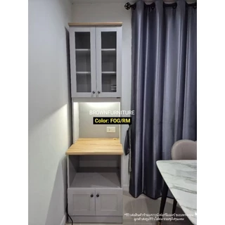 ชุดครัวสำเร็จรูป60ซม. 🌈มี2สี ผลิตจากไม้E1✅ ขนาด60x60x220ซม.[📌พรีออเดอร์] BROWNFURNITURE