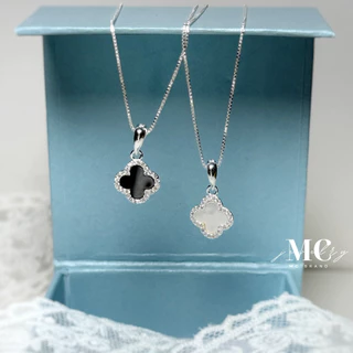 MCbrand.Jewelry🩵 สร้อยคอเงินแท้ 92.5% รุ่น Fortuna Clover🍀 ใบโคลเวอร์ โชคดี [แถมกล่อง+ใบประกัน] ใส่ติดตัวได้ ไม่ลอก