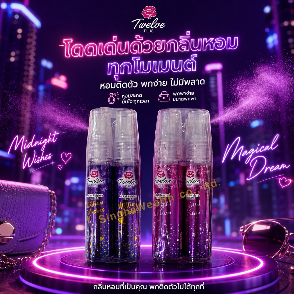 ทเวลฟ์พลัส พ็อคเก็ต มอยส์เจอร์ โคโลญ ..น้ำหอม .Twelve Plus สเปรย์น้ำหอม Body & Hair Perfume Mist ขนา