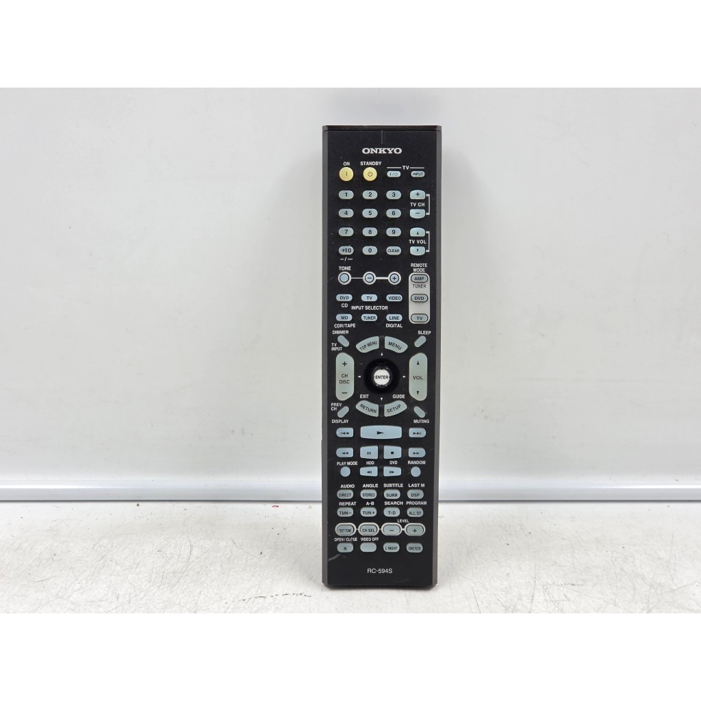 BK49 รีโมทมือสองญี่ปุ่น ONKYO RC-594S เทสเรียบร้อย ใช้งานได้ปกติ ไม่มีถ่านแถมให้ รอยตามรูป