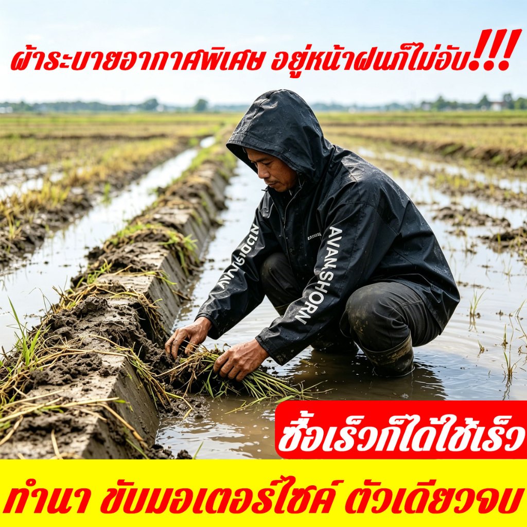 10 ปีไม่เสีย☔ชุดกันฝนพายุ เสื้อกันฝน ชุดกันฝนแบบหนา กางเกงกันฝน เสื้อ กางเกงและหมวก กันน้ำและทนทานมีแถบสะท้อนแสง