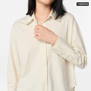 Yuedpao Ultimate Stretch - Women's Long Sleeve Shirts (Oversized Fit) เสื้อเชิ้ตโอเวอร์ไซส์ เสื้อเชิ้ตผู้หญิง สีพื้น