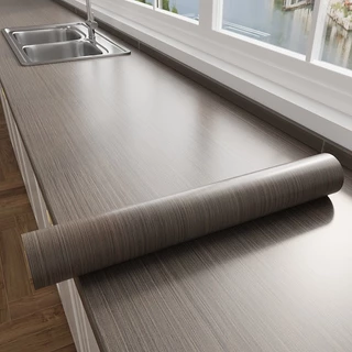 วอลเปเปอร์สติกเกอร์ลายไม้ PVC กันน้ำ มีกาวในตัว ขนาด 60x500 ซม. ตกแต่งผนังและเฟอร์นิเจอร์ ห้องครัว
