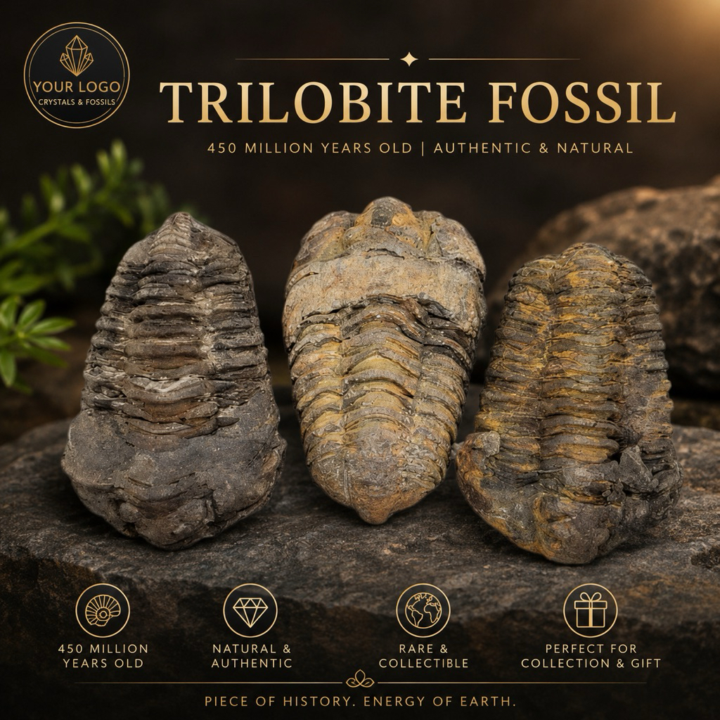 1 PC Random Pick Large Trilobite Fossil, One Calymene Trilobite Specimen, Educational Fossils, Mineral Specimen