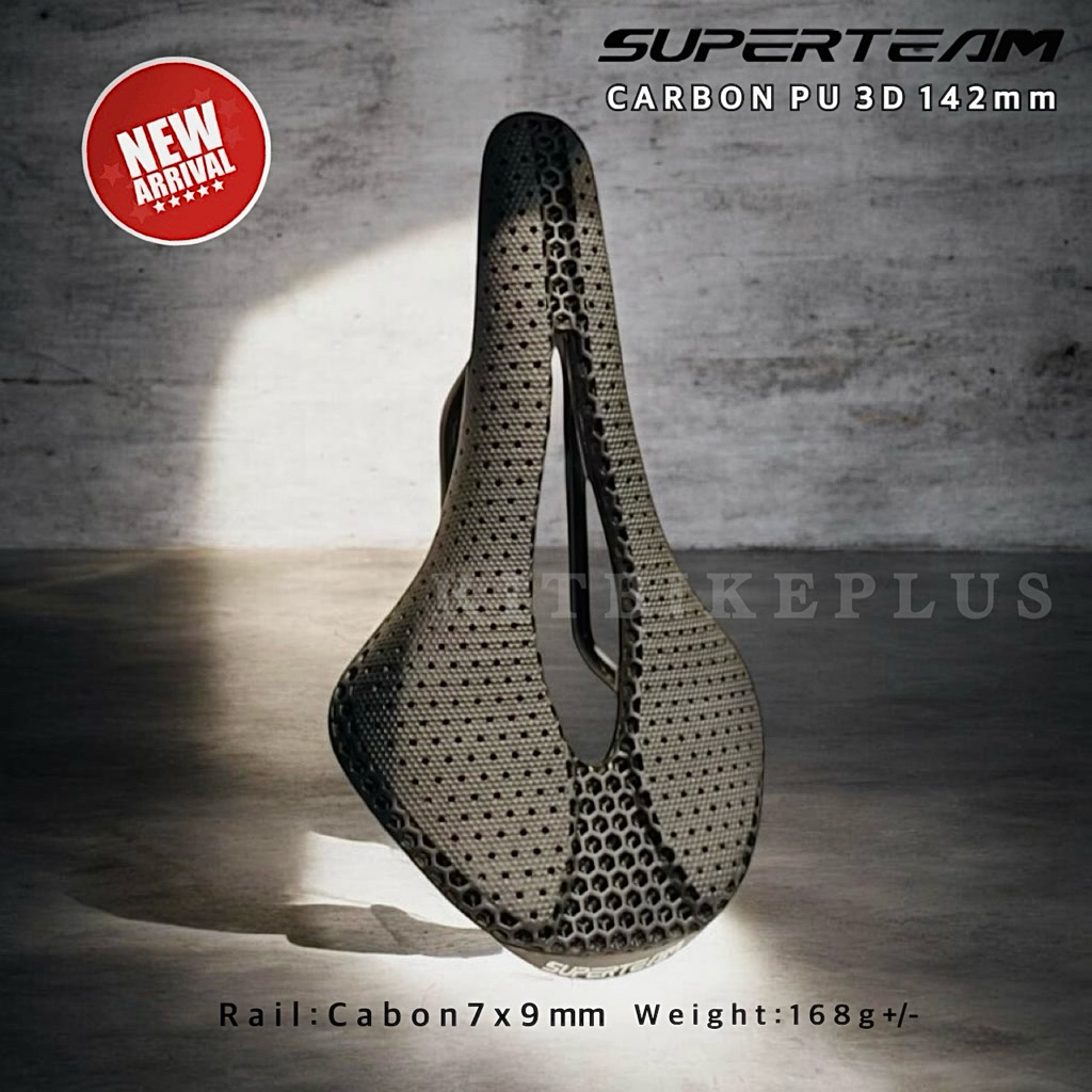 New2025 เบาะจักรยาน SUPERTEAM รุ่น Carbon 3D  รางคาร์บอน 4 รุ่นใหม่ล่าสุด พร้อมกล่องสุดพรีเมี่ยม