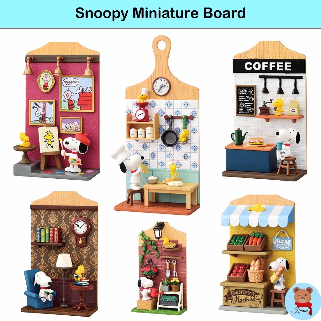 ✅ Re-ment SNOOPY MINIATURE BOARD Full 6 types 🇯🇵รีเม้นท์ สนู้ปปี้ 6 แบบ