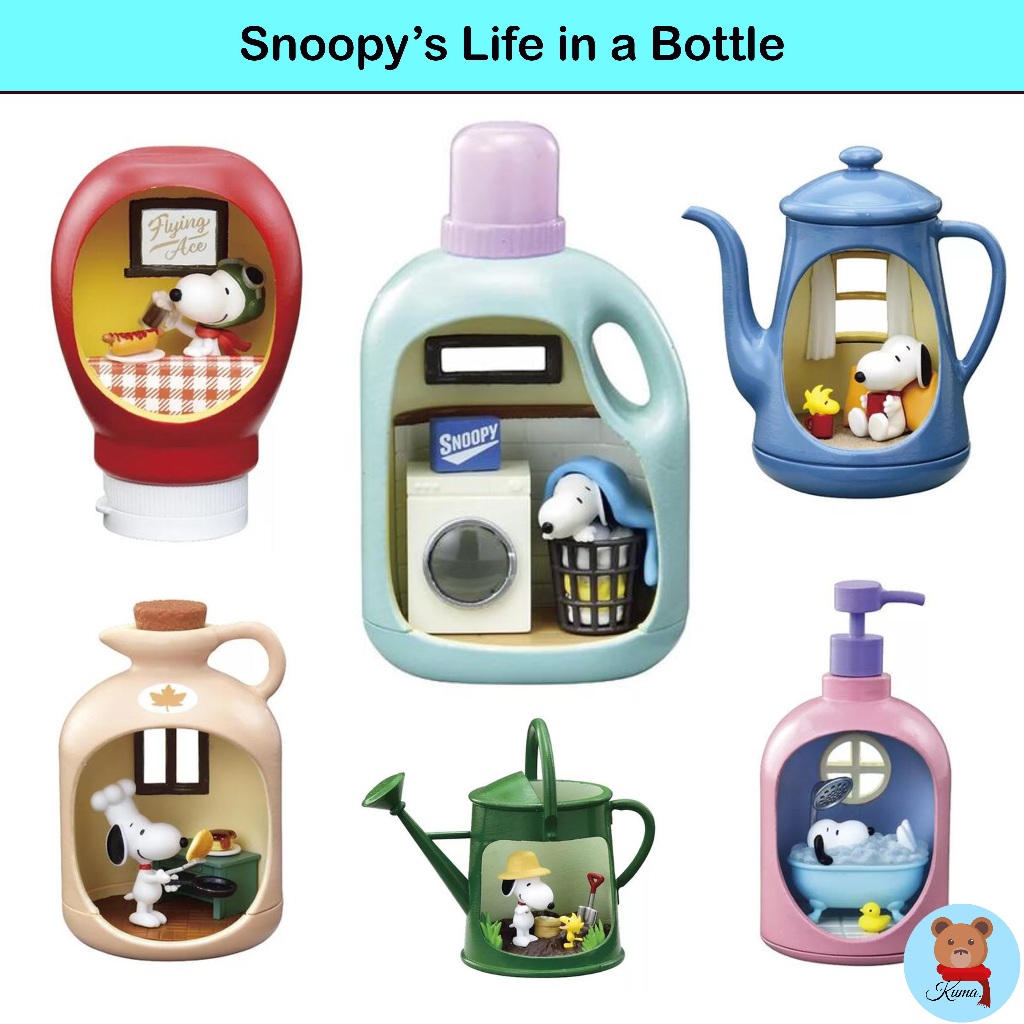 ✅ Re-ment Peanuts: SNOOPY's LIFE in a BOTTLE Full 6 types Kuma White House🇯🇵รีเม้นท์ สนูปปี้ ชีวิตในขวด 6 แบบ