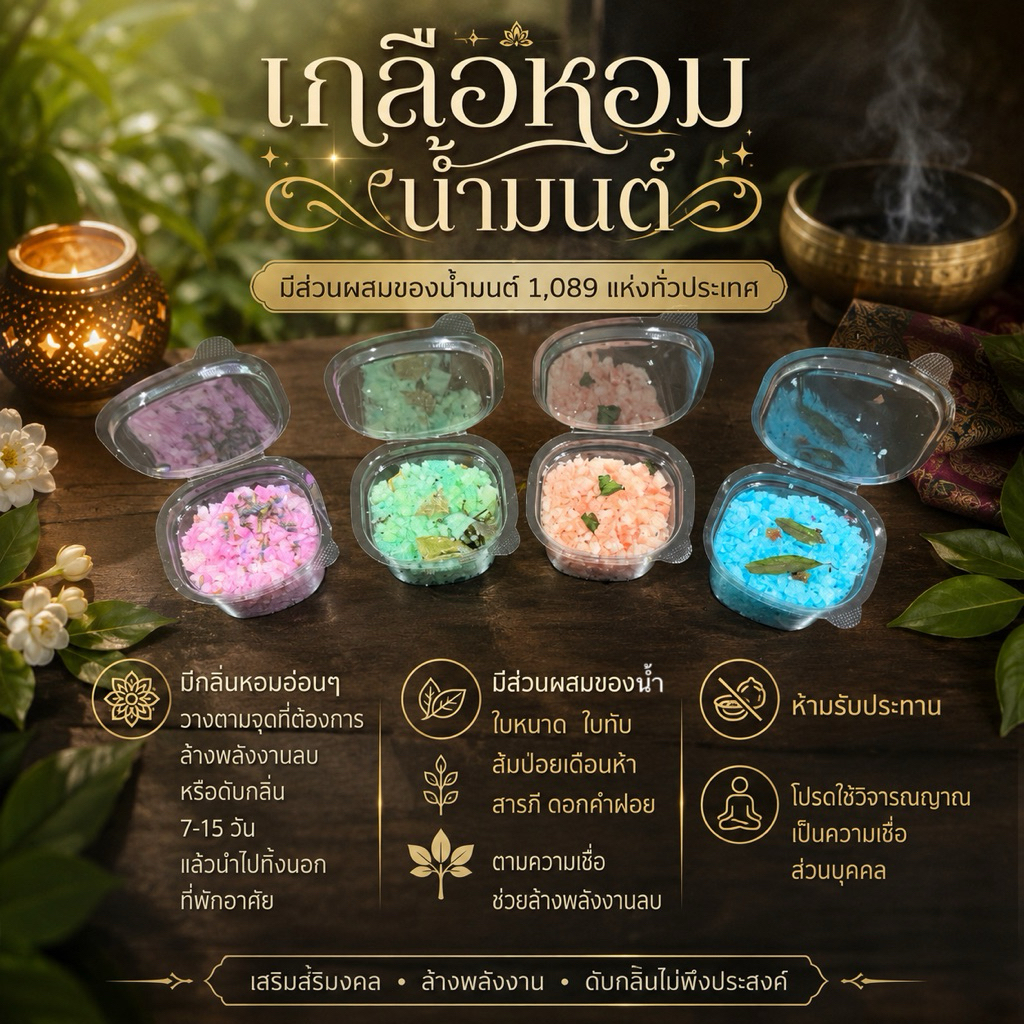 เกลือหอมน้ำมนต์ล้างพลังงาน