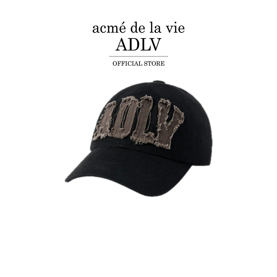 ADLV [acme de la vie] หมวก Applique Embo Ball Cap Black (50031SEBCAU_H5BKXX)