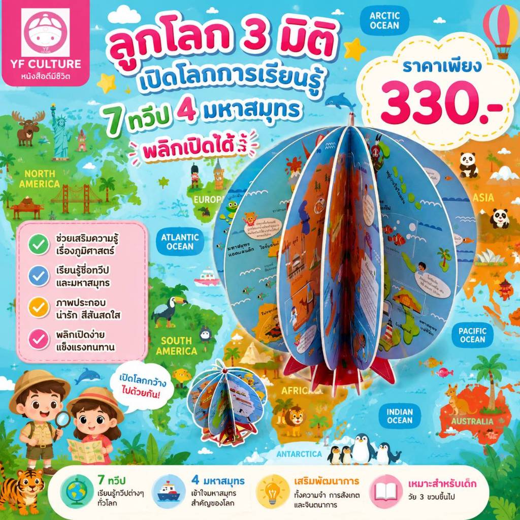 YF Book Shop หนังสือสารานุกรม ภูมิศาตร์โลก 3 มิติ