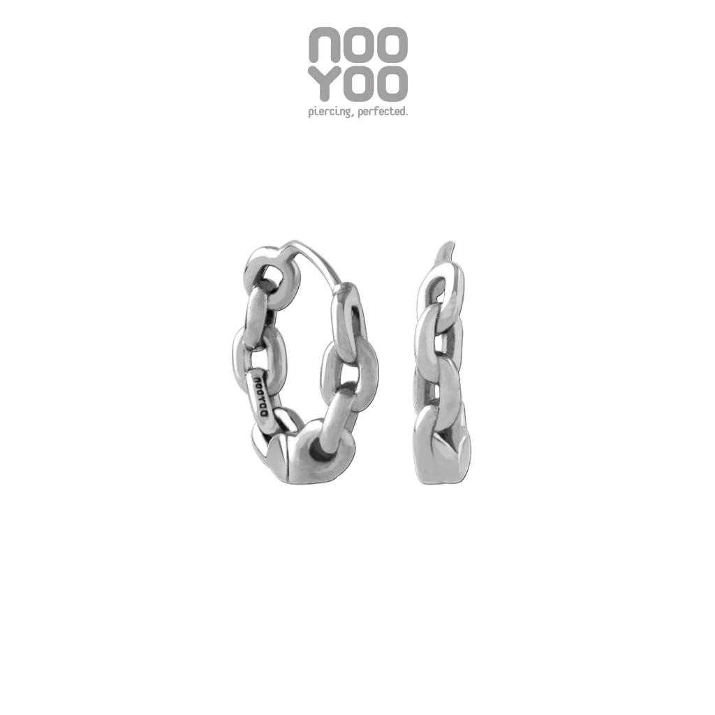NooYoo ต่างหูสำหรับผิวแพ้ง่าย Mellow Hoops Surgical Steel