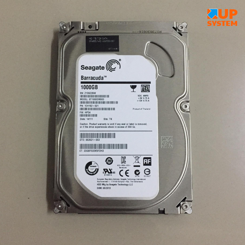 HDD Seagate (Barracuda) สีขาว / 1TB / SATA-III / 7200 RPM / Size 3.5นิ้ว (#ฮาร์ดดิสก์มือ2)