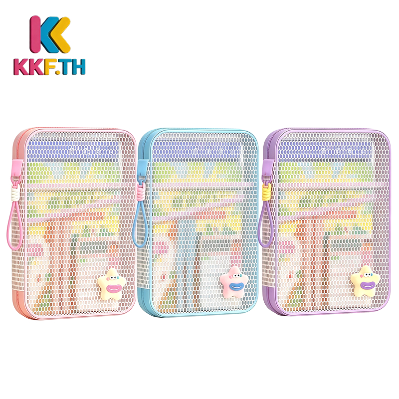 กระเป๋าตาข่ายซิปใส A4 กระเป๋าใส่เอกสาร เครื่องเขียน สมุด หนังสือ อเนกประสงค์ กันน้ำ พกพาสะดวก