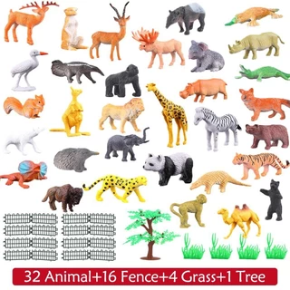ชุดของเล่นโมเดลสัตว์ป่า 53 ชิ้น มีหลายประเภท ดีไซน์จำลองเหมือนจริง พร้อมอุปกรณ์ตกแต่งฟาร์ม สำหรับเด็กเล่นและเรียนรู้