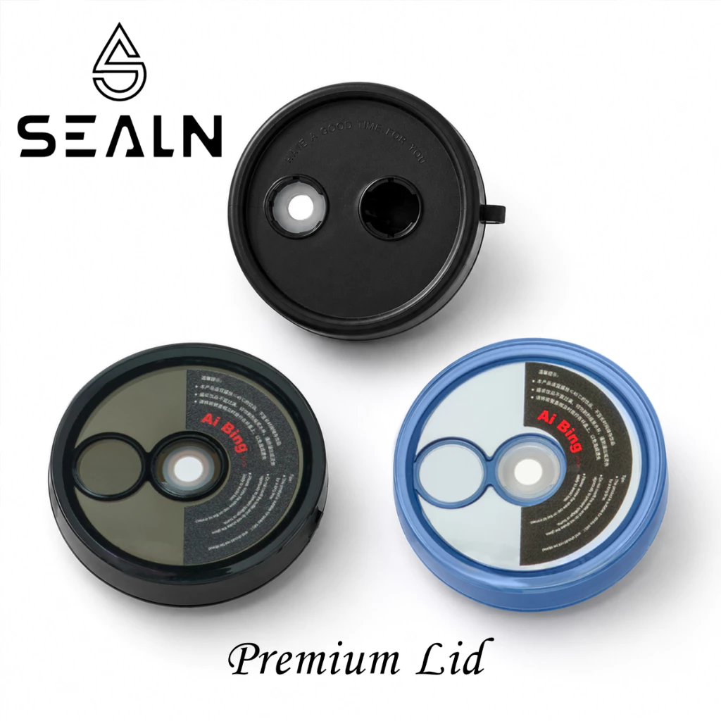 SEALN อุปกรณ์เสริมสำหรับแก้วเก็บความเย็น หลอดดูดยางรัด, ฝาปิด แก้วเก็บความเย็นมีหูจับแก้วเก็บความเย็นแบบสุญญากาศ เซรามิก