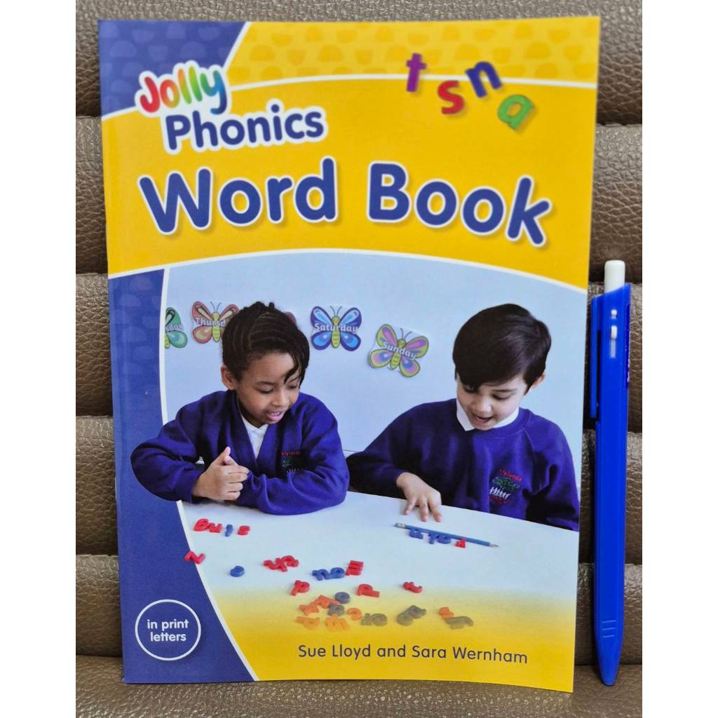 Jolly Phonics Word Book เริ่มต้นหัดอ่านสะกดคำ (In print letter/in precursive letters) ต่างที่ตัวเขียนมีหางกับไม่มีหาง