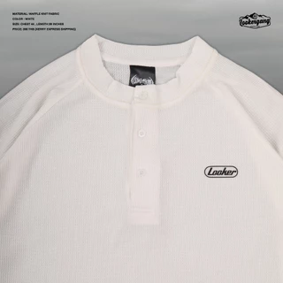 LOOKER — WAFFLE HENLEY SWEATER เสื้อสเวตเตอร์แขนยาวผ้าวาฟเฟิล (CAMPING)