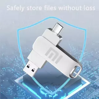 Xiaomi แฟลชไดรฟ์ OTG 3-in-1 USB 3.0 Type-C 2TB หน่วยความจำโลหะ ปลั๊กหมุน360° ป้องกันอินเทอร์เฟซ