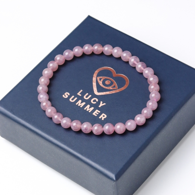 LUCYSUMMER กำไลหินแท้ Rose Quartz Madagascar (Premium AAAAA) - โรสควอตซ์ (กำไลหินแท้ รับประกันหินแท้)