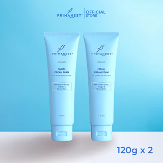 [แพ็คคู่] PrimaNest Birdnest Facial Cream Foam 120 g พรีมาเนสท์ เฟเชี่ยล ครีม โฟม
