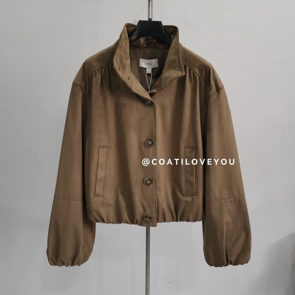 M&S FAUX​ SUEDE​ BOMBER​ JACKET​