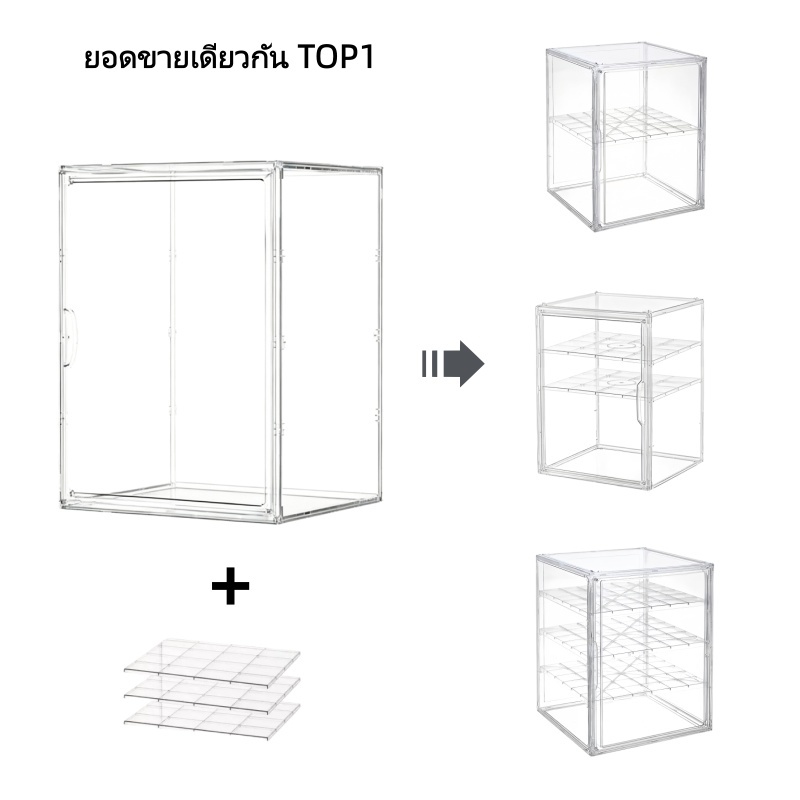 ส่งจากไทย กล่องแสดงอะคริลิคใส ตู้เก็บของอเนกประสงค์ กล่องเก็บขนมปัง ใสแข็งแรง กันน้ำกันฝุ่น จัดระเบียบห้องครัว ห้องนอน ห