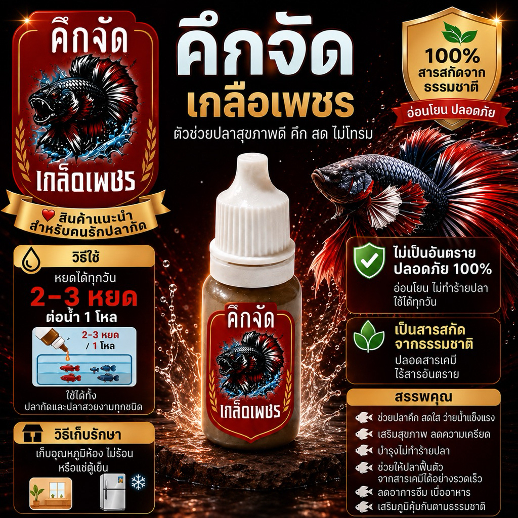 ตัวบำรุงเลี้ยง10mlสำหรับปลากัด,กัดดุ,กัดแรง,ขยันกัด