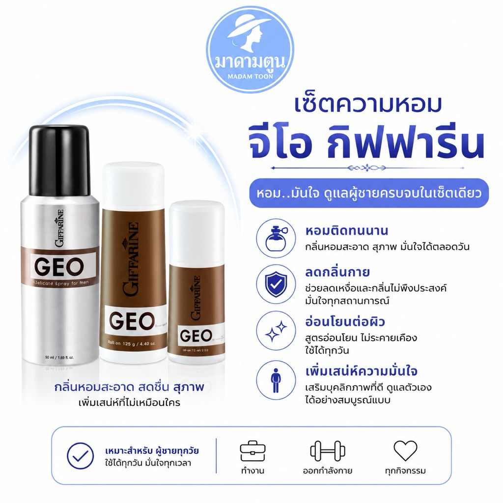 น้ำหอม แป้ง โรลออน กิฟฟารีน จีโอ หอมสดชื่น มั่นใจตลอดวัน
