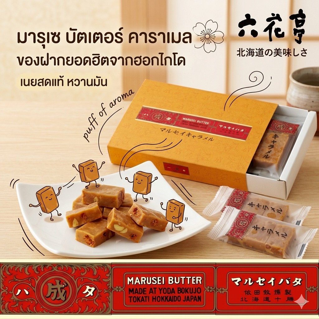 Rokkatei Marusei Caramel ซอฟต์คาราเมล" ที่หอมกลิ่นเนยสดพรีเมียมจากฮอกไกโดแบบตะโกน