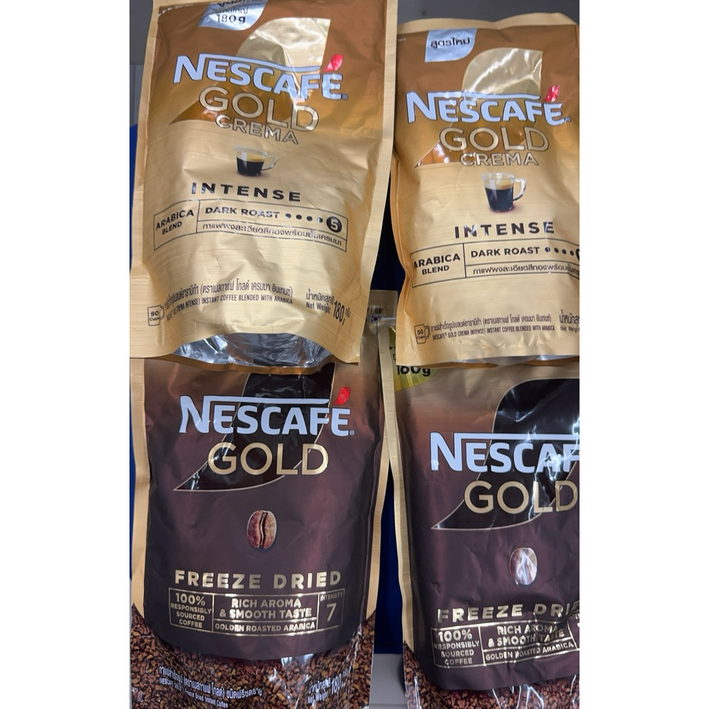 Nescafe เนสกาแฟ โกลด์ กาแฟสำเร็จรูปผง ขนาด 100/160/180 กรัม รุ่น Original / Crema แบบ Intense / Smooth(ราคาพิเศษ!)