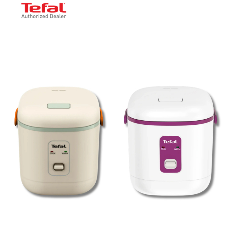 TEFAL หม้อหุงข้าว Mini ขนาดความจุ 0.4 ลิตร 220 วัตต์ รุ่น RK1724T0 สีครีม-เขียว และ รุ่น RK1721T0 สีขาว-ม่วง